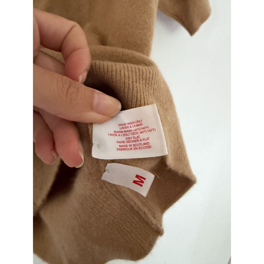 Vintage Burberrys 100% Cashmere Camel Short Sleeve Sweater Size M